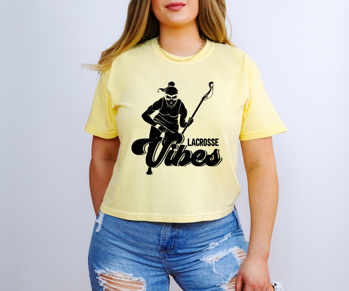 Lacrosse Vibes Female Black Font 115799 DTF TRANSFER