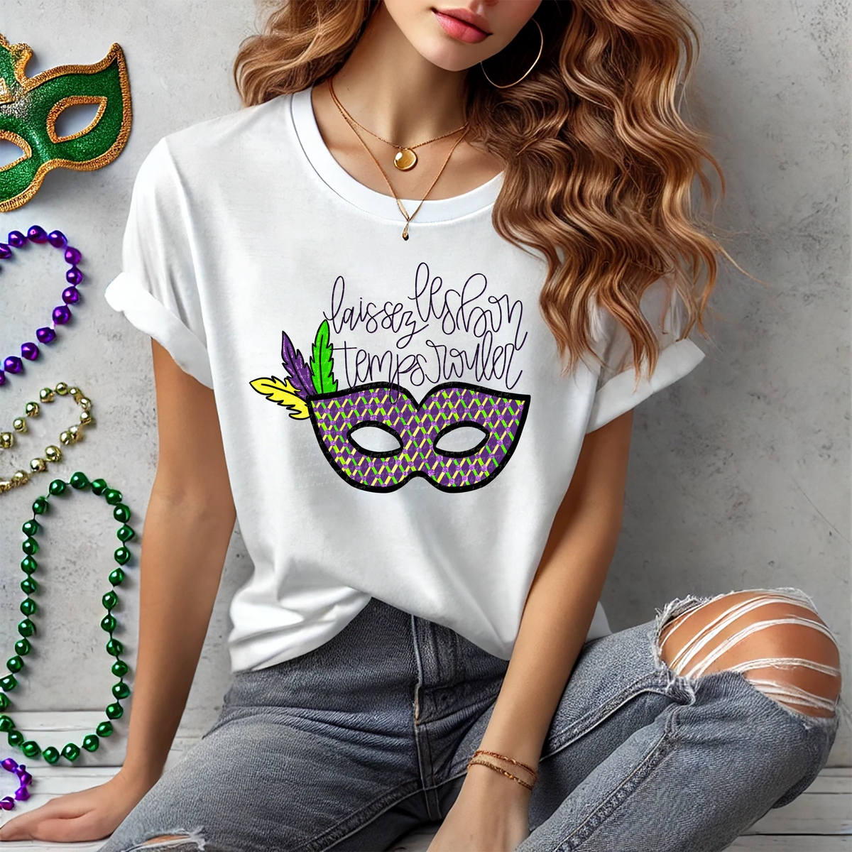 Laissez Le Bon Temps Rouler Mask 81920 DTF Transfer