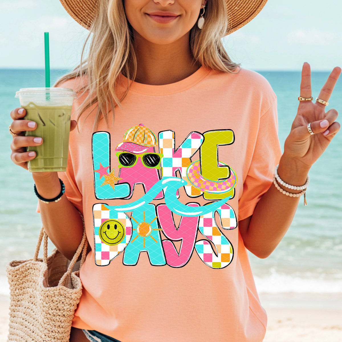 Lake day colorful checkered (SDD) DTF Transfer
