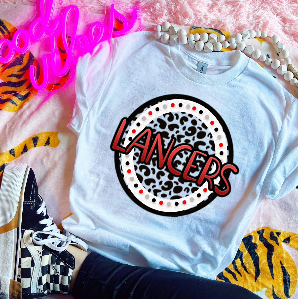 Lancers Polka Circle Leopard Background 114588 DTF transfer