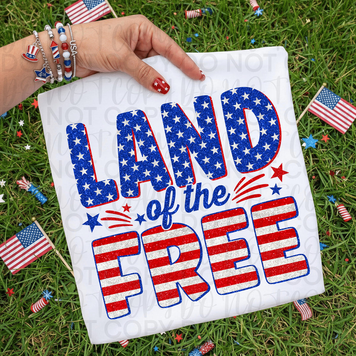 Land of the free stars and stripes (UAC) DTF Transfer