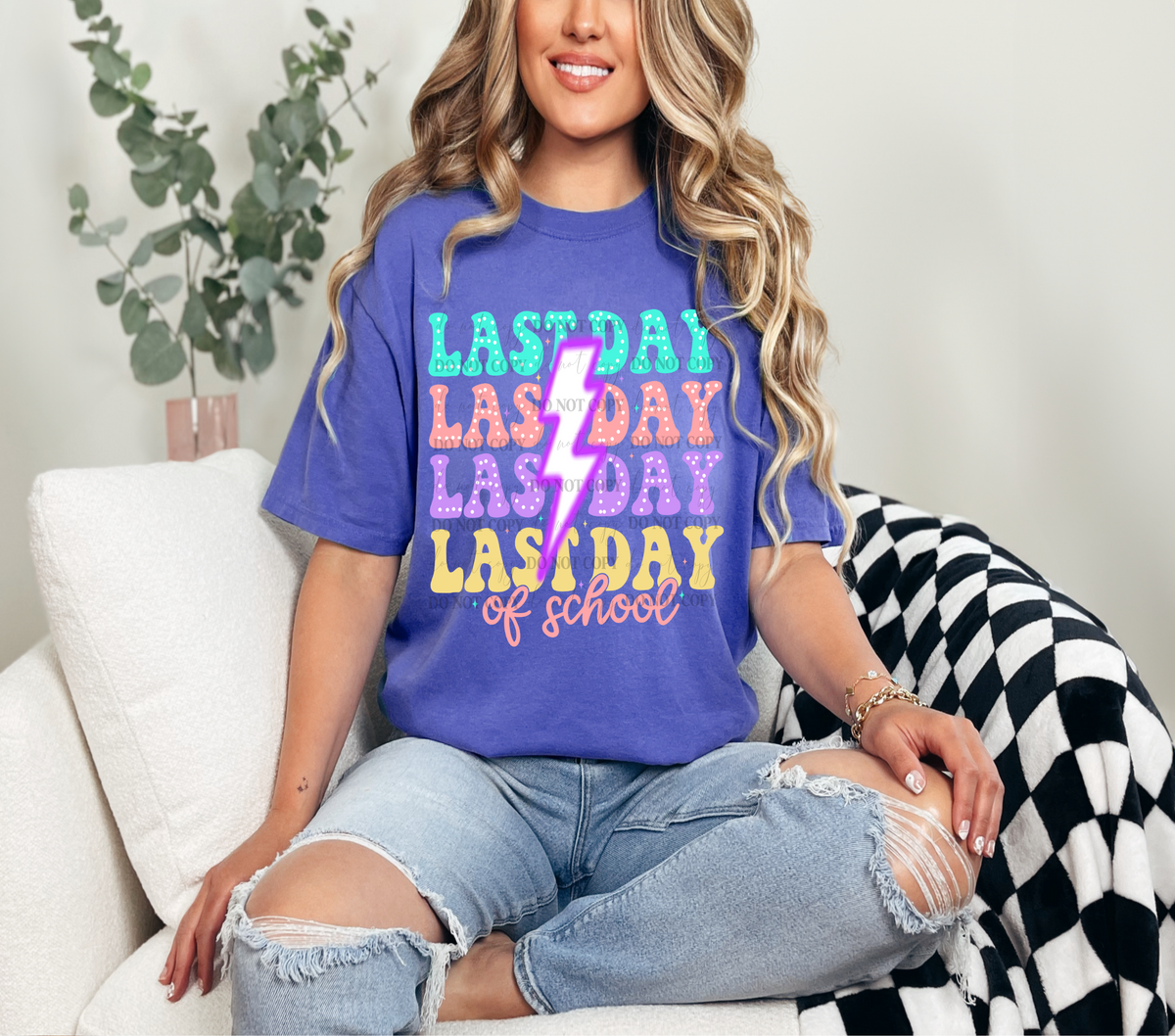 Last day of school stacked Purple Bolt (Linda) 102153 DTF transfer