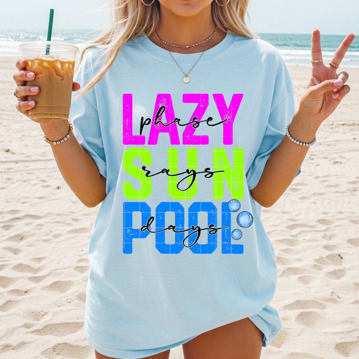 Lazy sun pool colorful (SDD) DTF Transfer