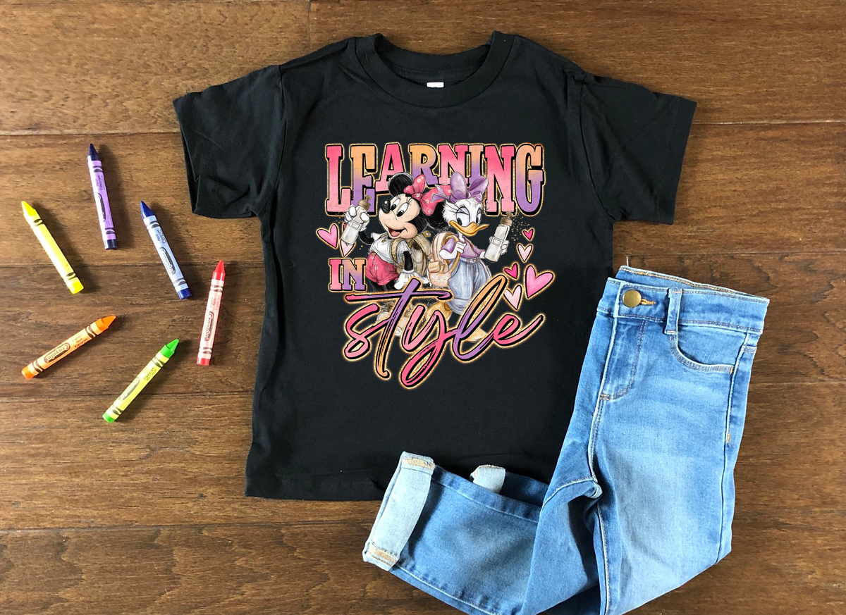 Learning In Style Girl Mouse 108981 DTF transfer