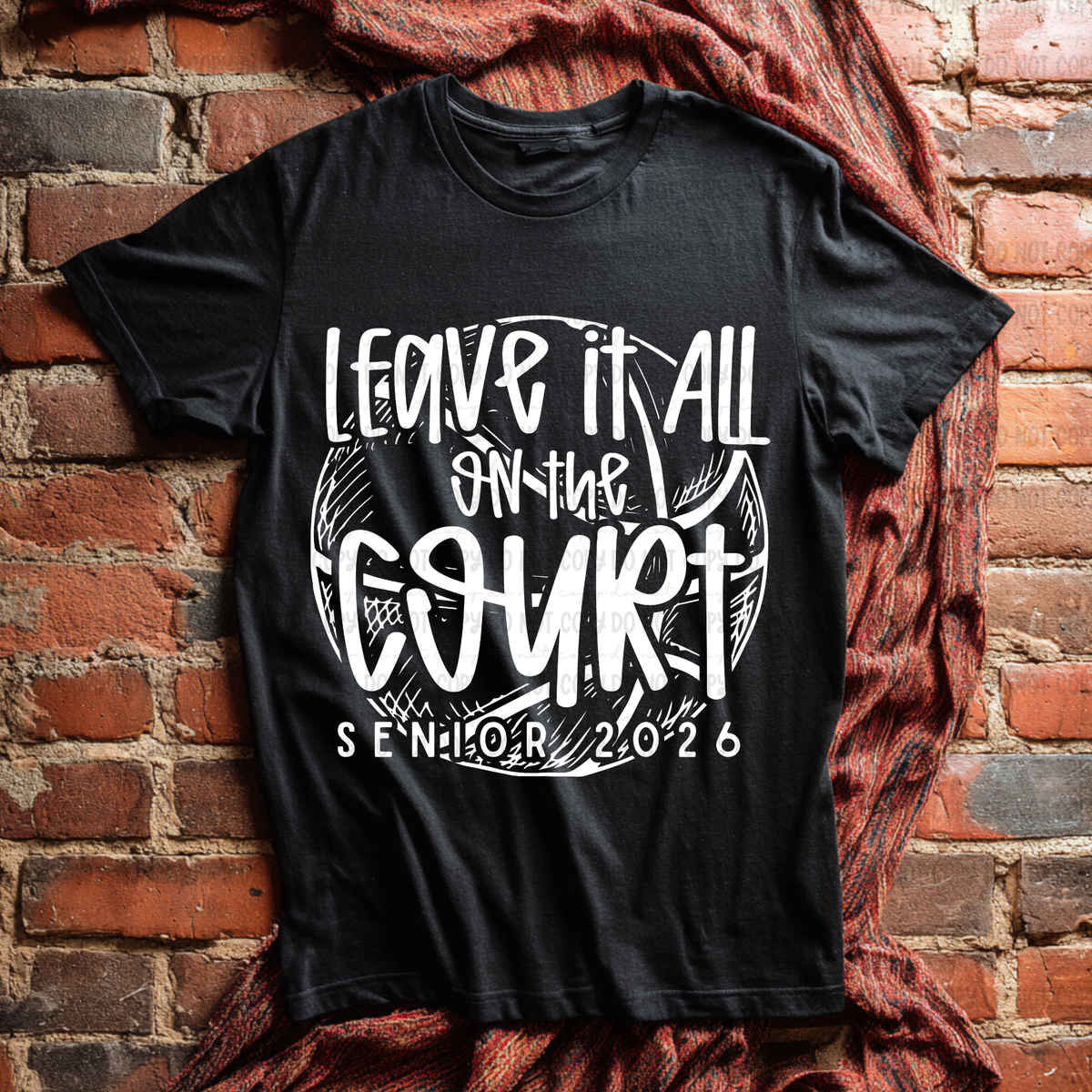 Leave it all on the court basketball WHITE (Revel) DTF Transfer