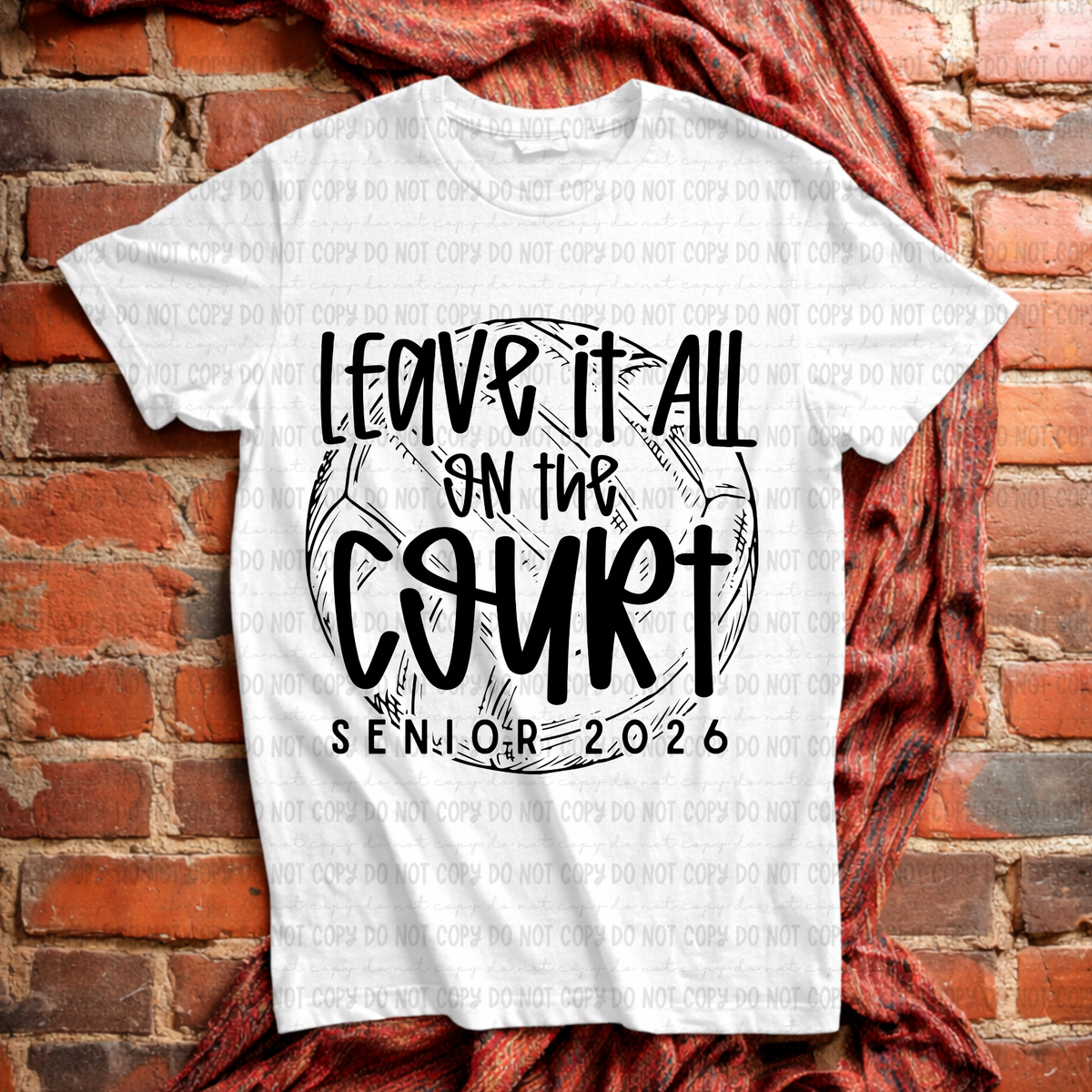 Leave it all on the court volleyball BLACK (Revel) DTF Transfer