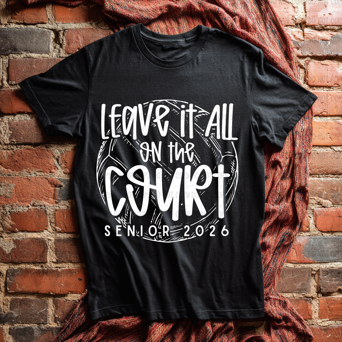 Leave it all on the court volleyball WHITE (Revel) DTF Transfer
