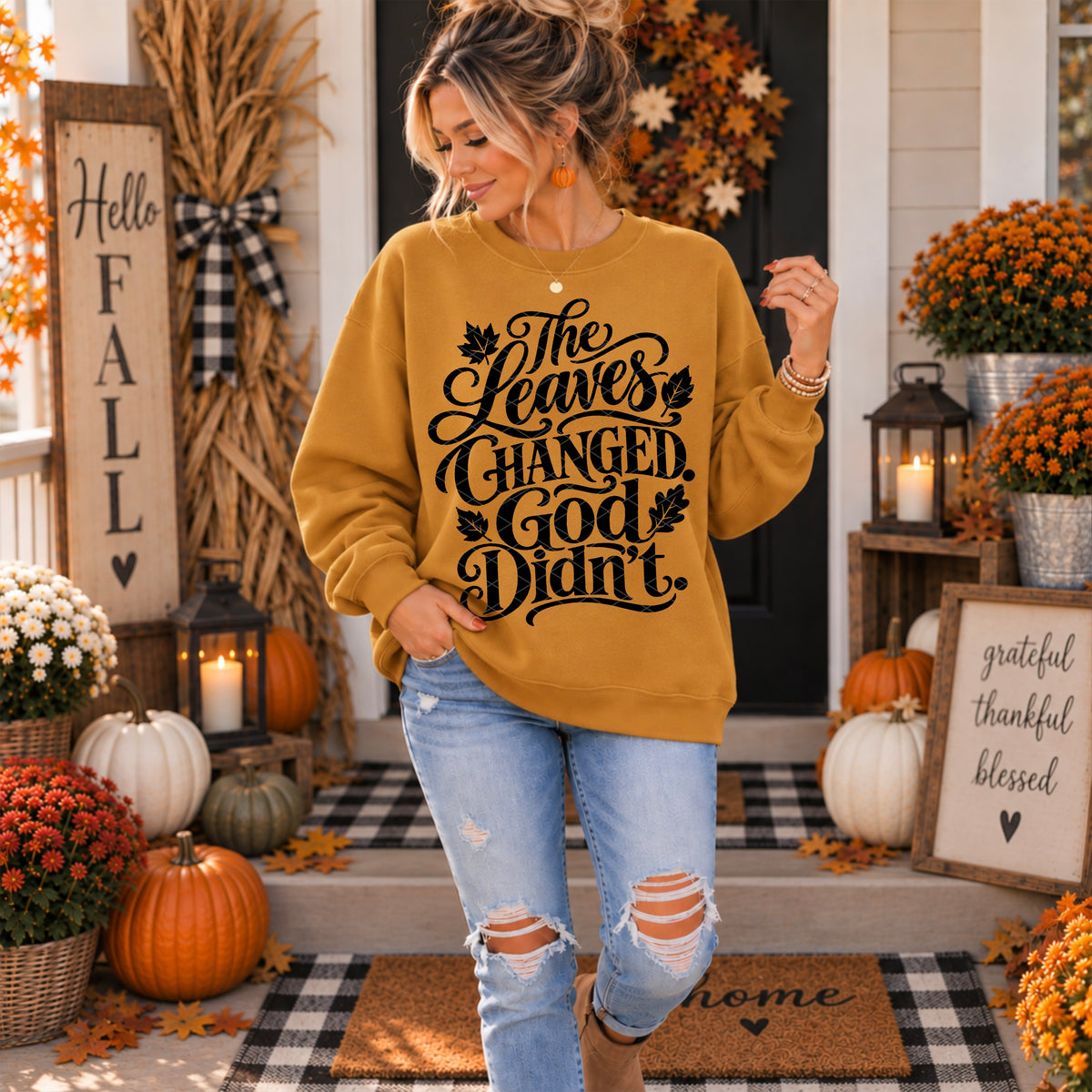 The leaves changed God didn't BLACK (SDD) DTF Transfer