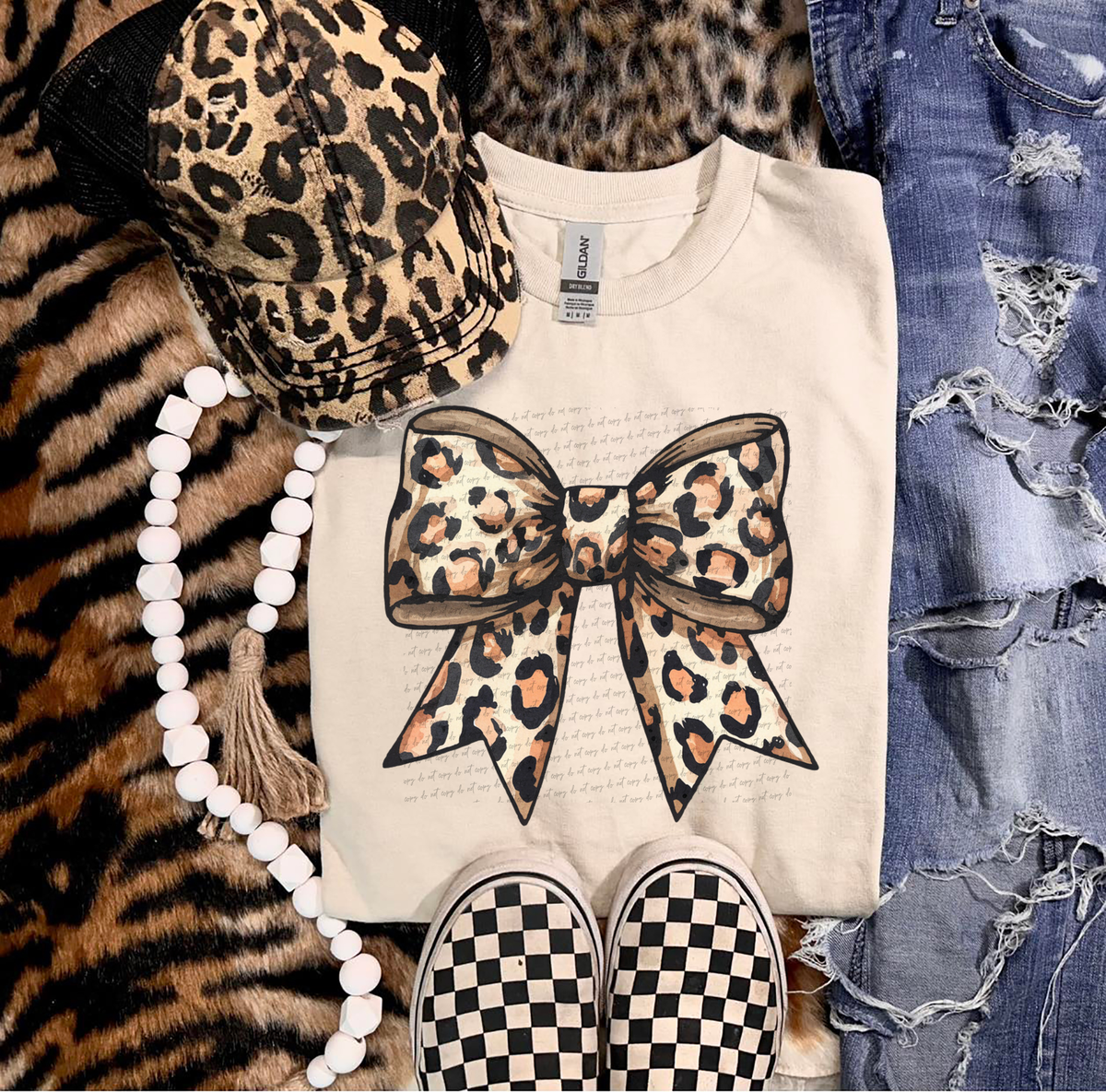 Leopard Bow 63021 DTF transfer