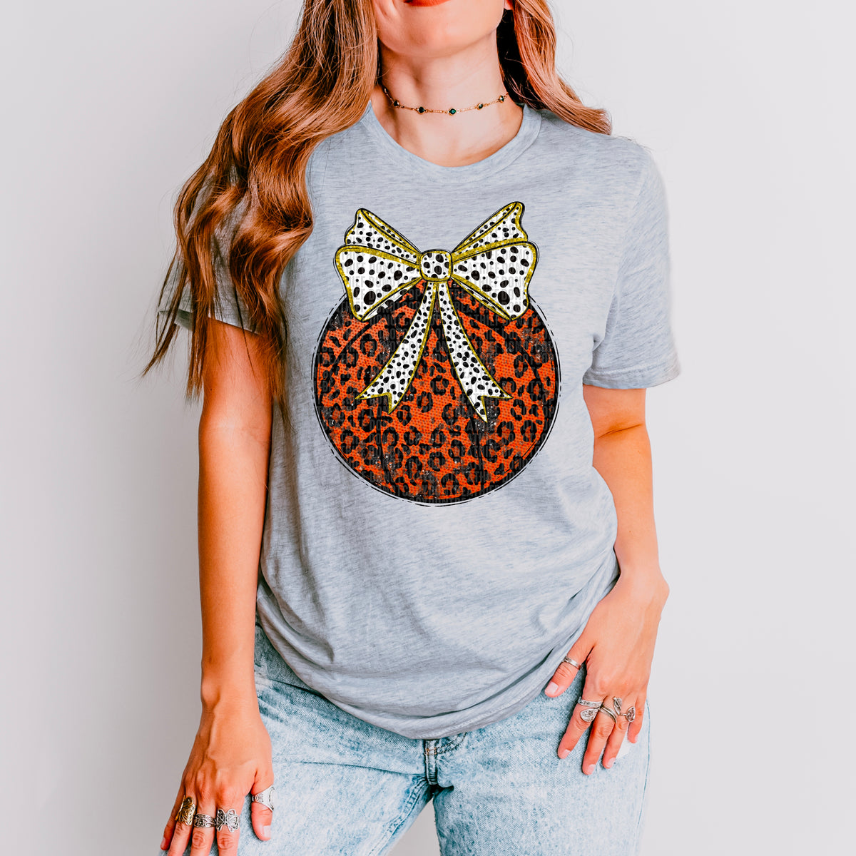 Leopard Bow Basketball (SDD) DTF Transfer