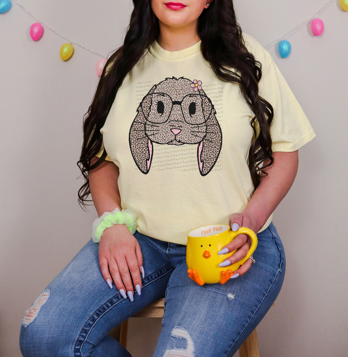 Leopard Print Bunny With Glasses 76349 DTF Transfer