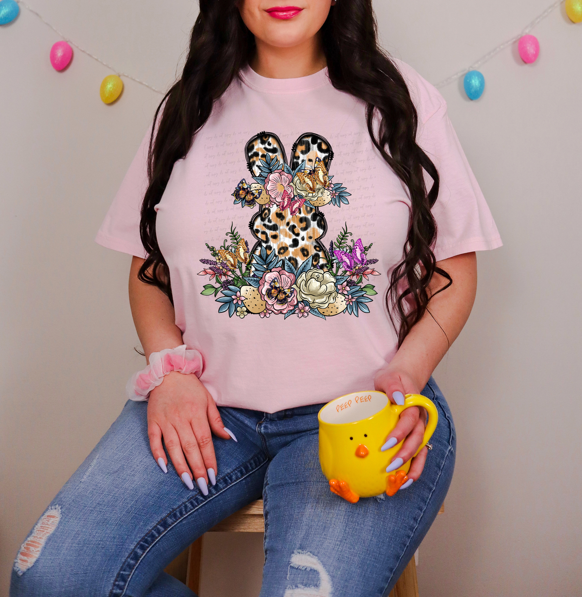 Floral Leopard Rabbit 116561 DTF Transfer