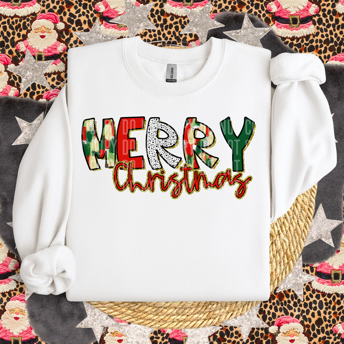 Merry Christmas Red 63974 DTF transfer
