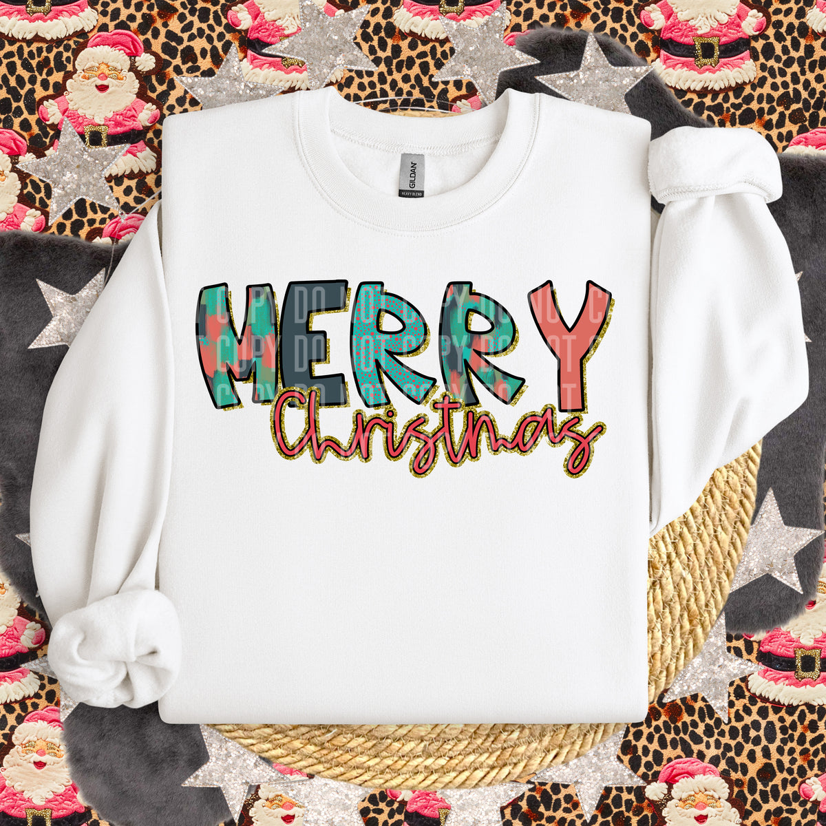 Merry Christmas Pink 63976 DTF transfer