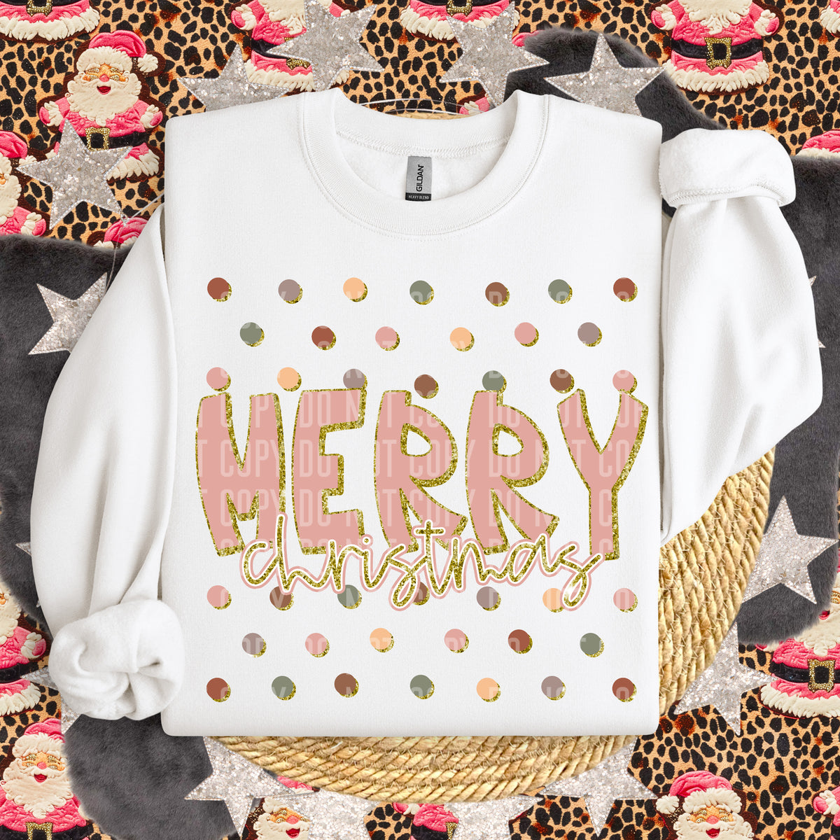 Pink Merry Christmas 63968 DTF transfer