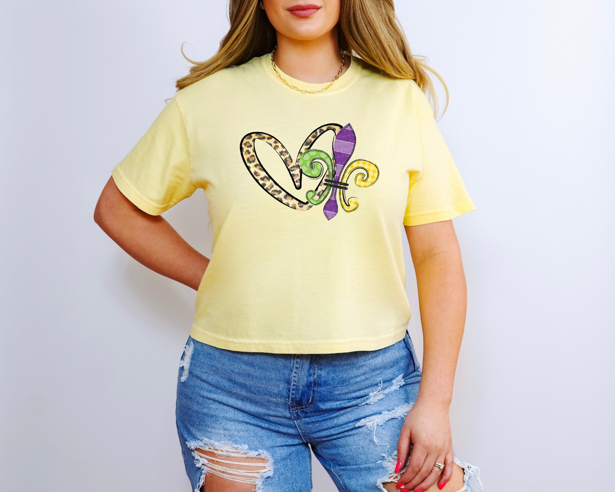 Leopard Heart Fleur De Lis Mardi Gras 115991 DTF Transfer