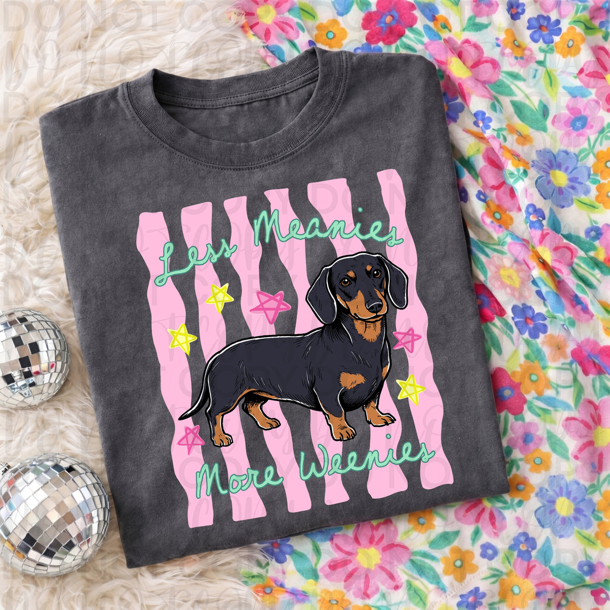 Less meanies more weenies black/tan (UAC) DTF Transfer