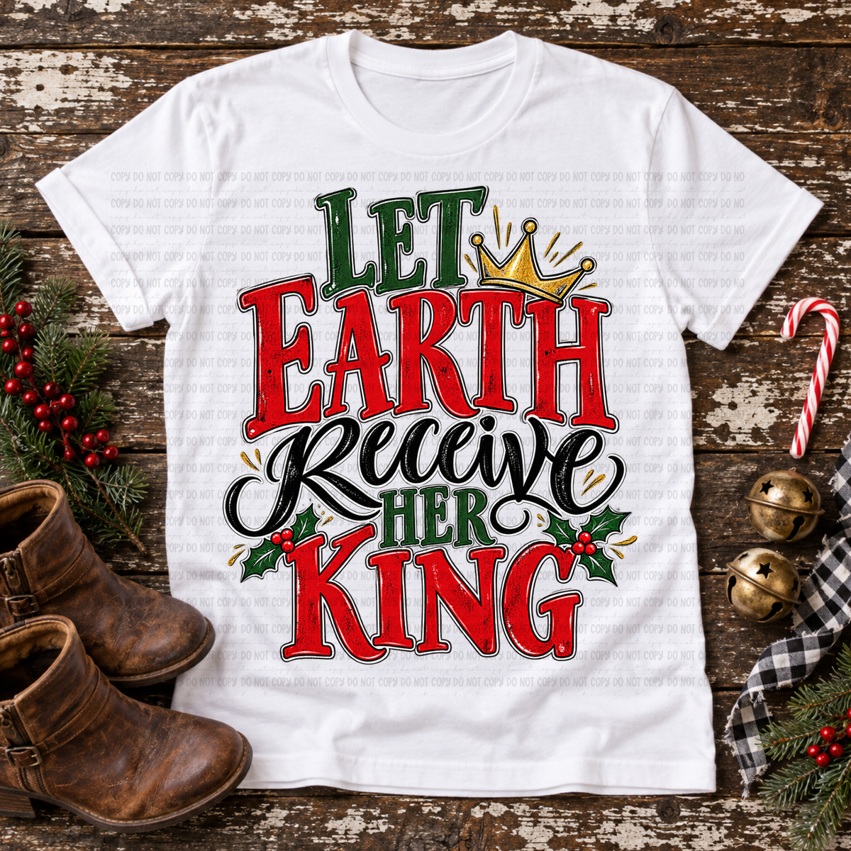 Let earth receive her king crown and holly berries (Revel) DTF