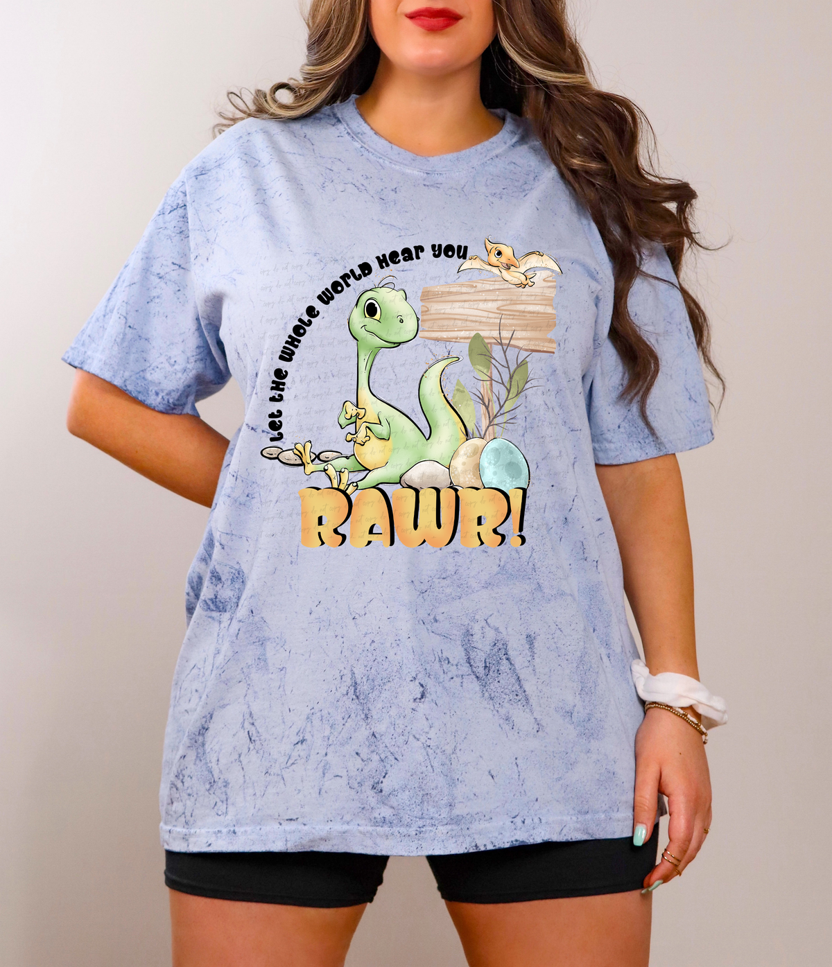 Let The Whole World Hear You Rawr Dino Eggs 115923 DTF Transfer