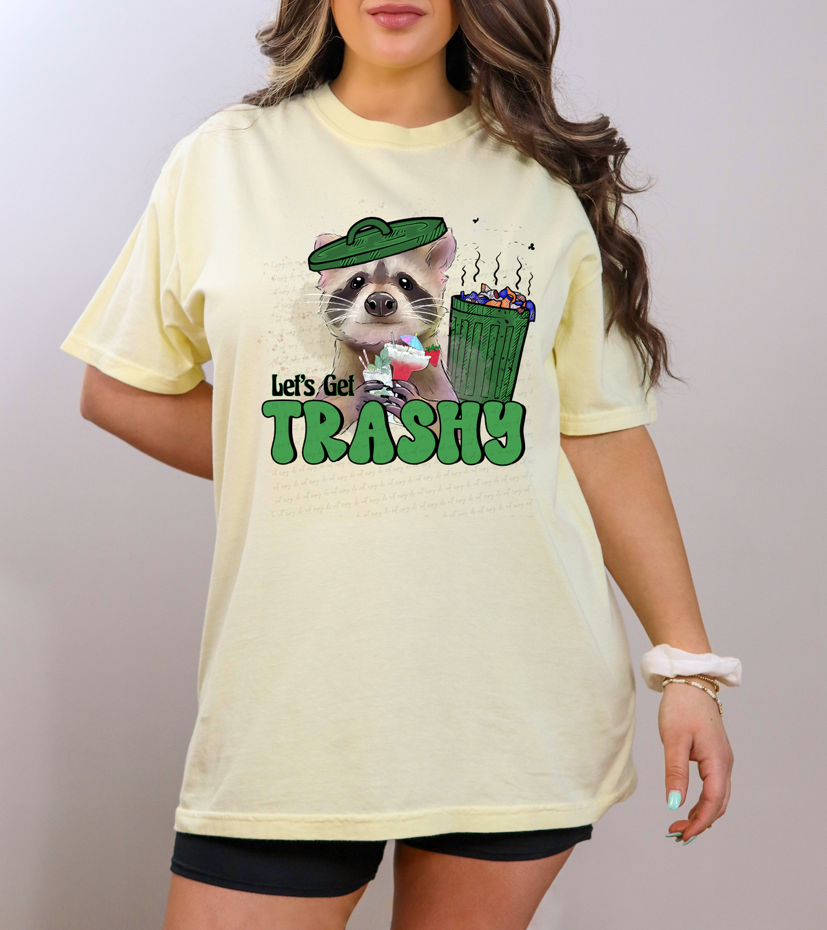 Let's Get Thrashy Racoon Green Bin 115801 DTF TRANSFER