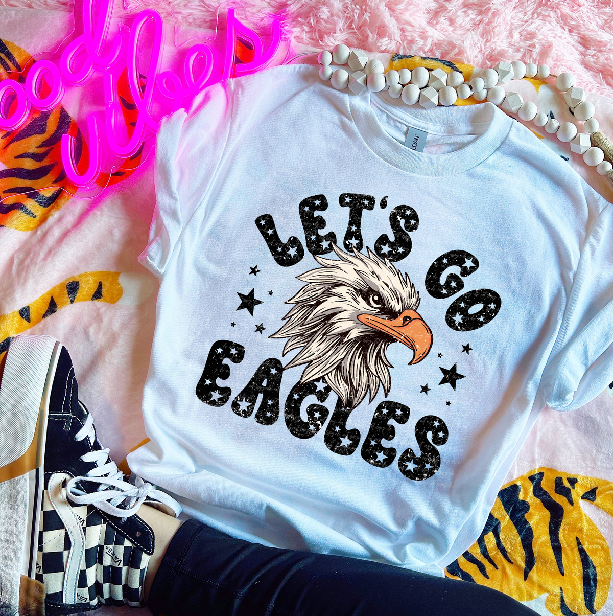 Let's Go Eagles Grunge 89055 DTF Transfer