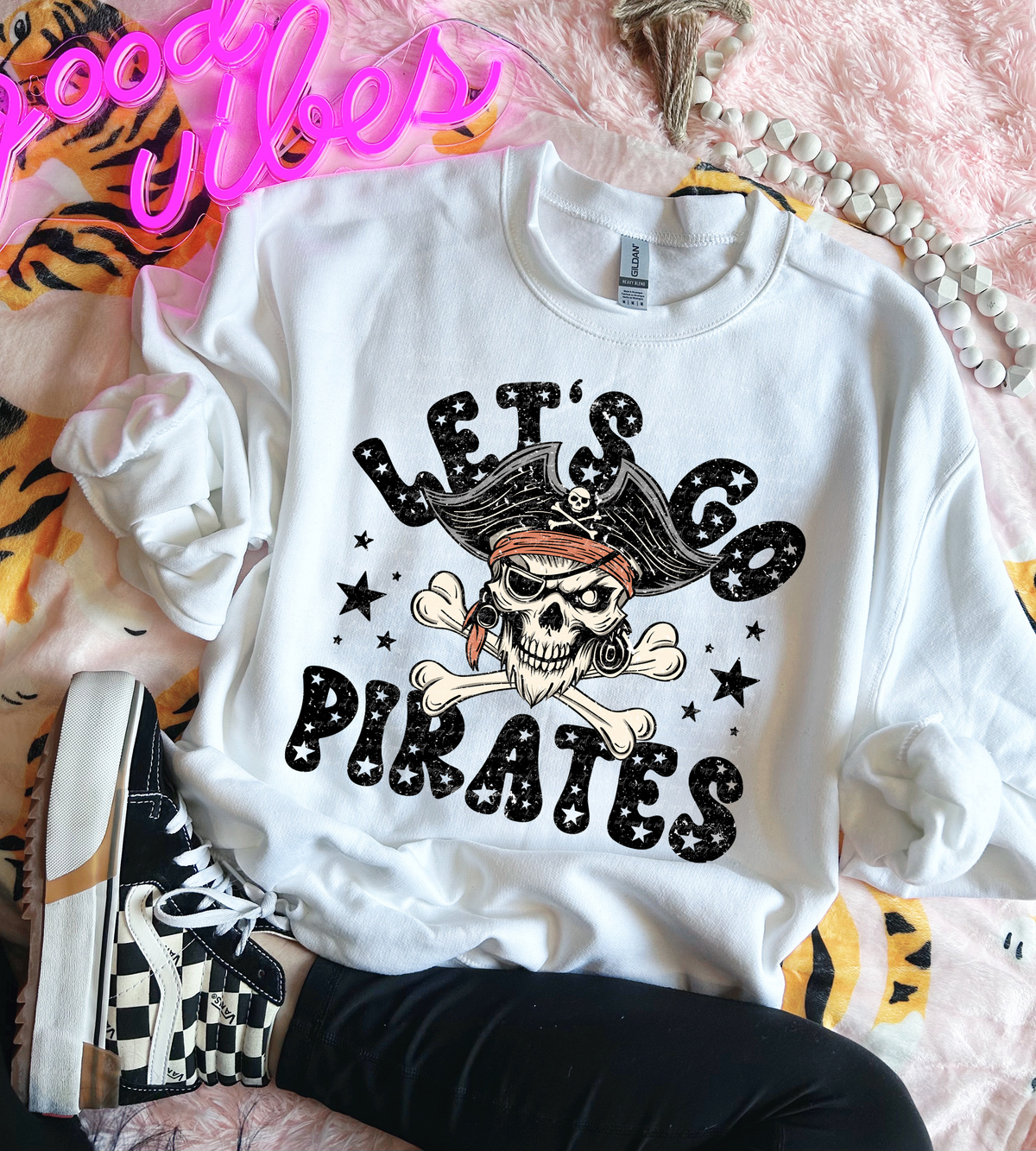 Let's Go Pirates Grunge 89057 DTF Transfer