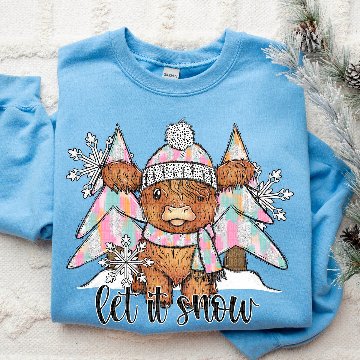 Let It Snow Highland Cow (SDD) DTF Transfer