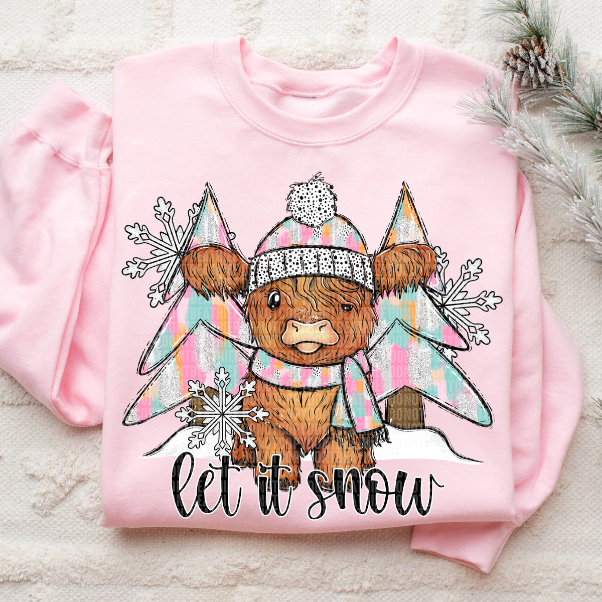 Let It Snow Highland Cow (SDD) DTF Transfer