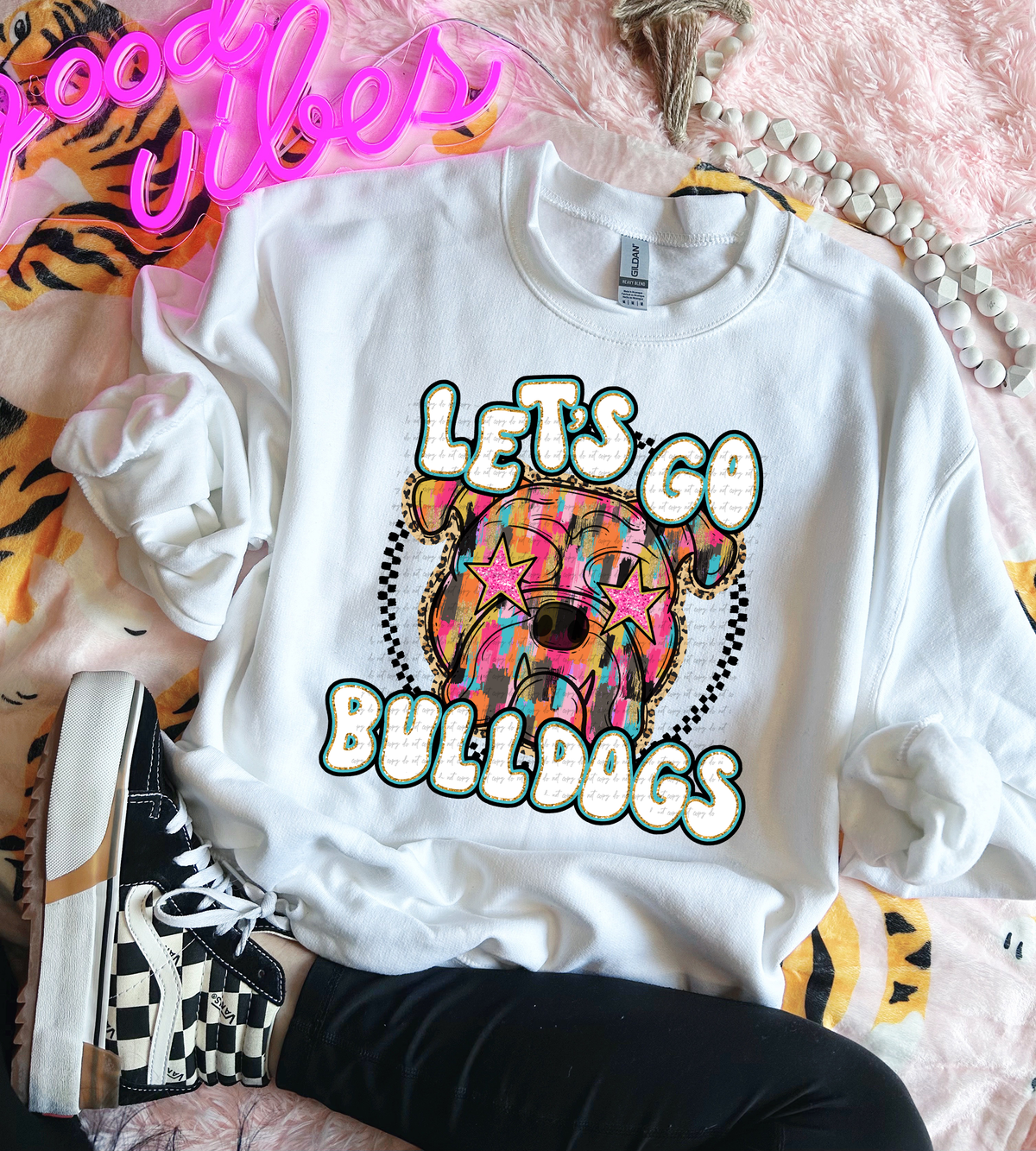 Let's Go Bulldogs Brush Stroke 69372 DTF transfer