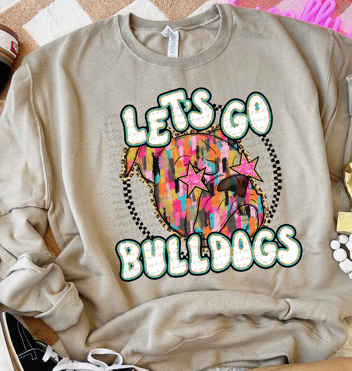 Let's Go Bulldogs Side Brush Stroke 69373 DTF transfer