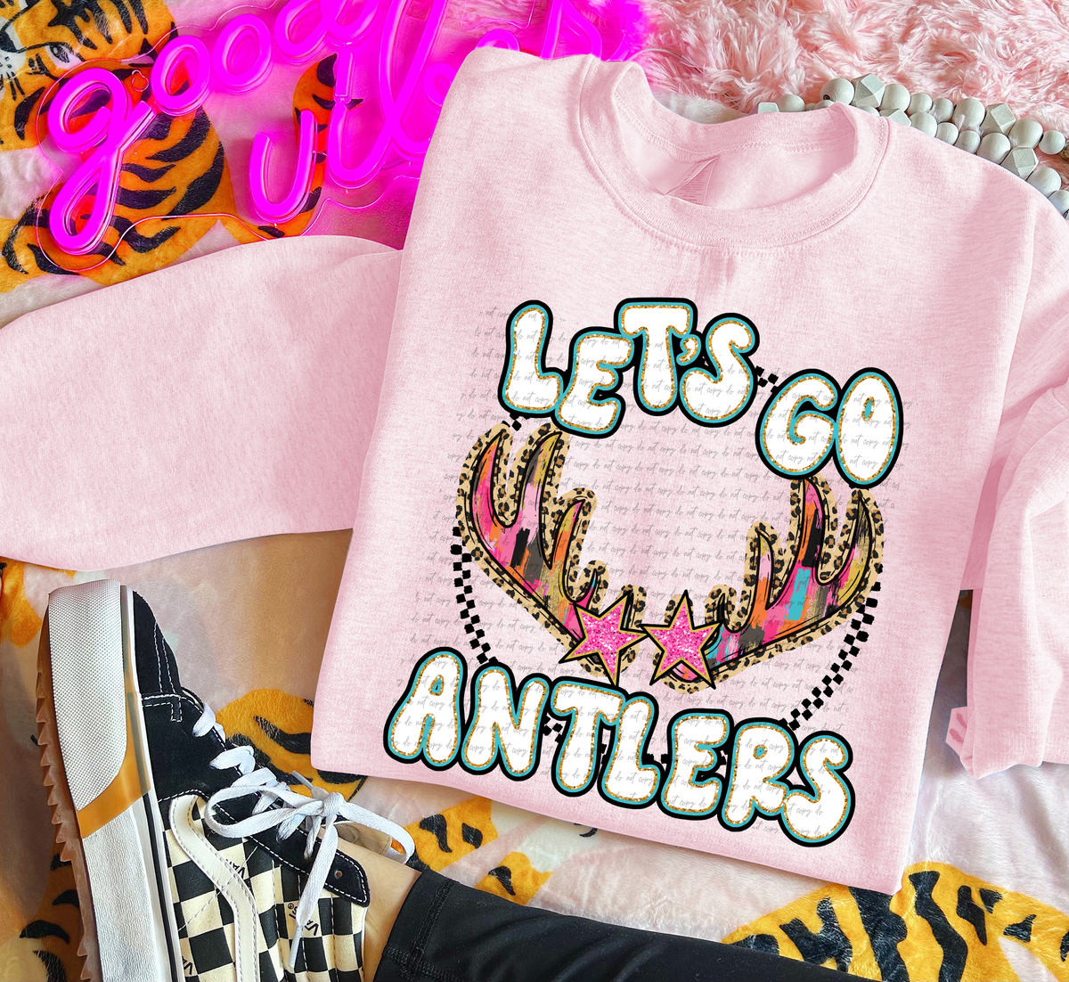 Let's Go Antlers Brush Stroke 69365 DTF transfer