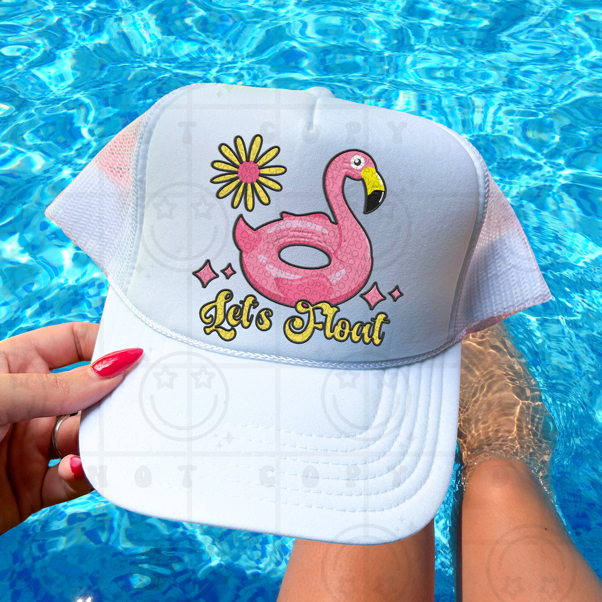 Let's Float Flamingo Floatie (HW) DTF transfer