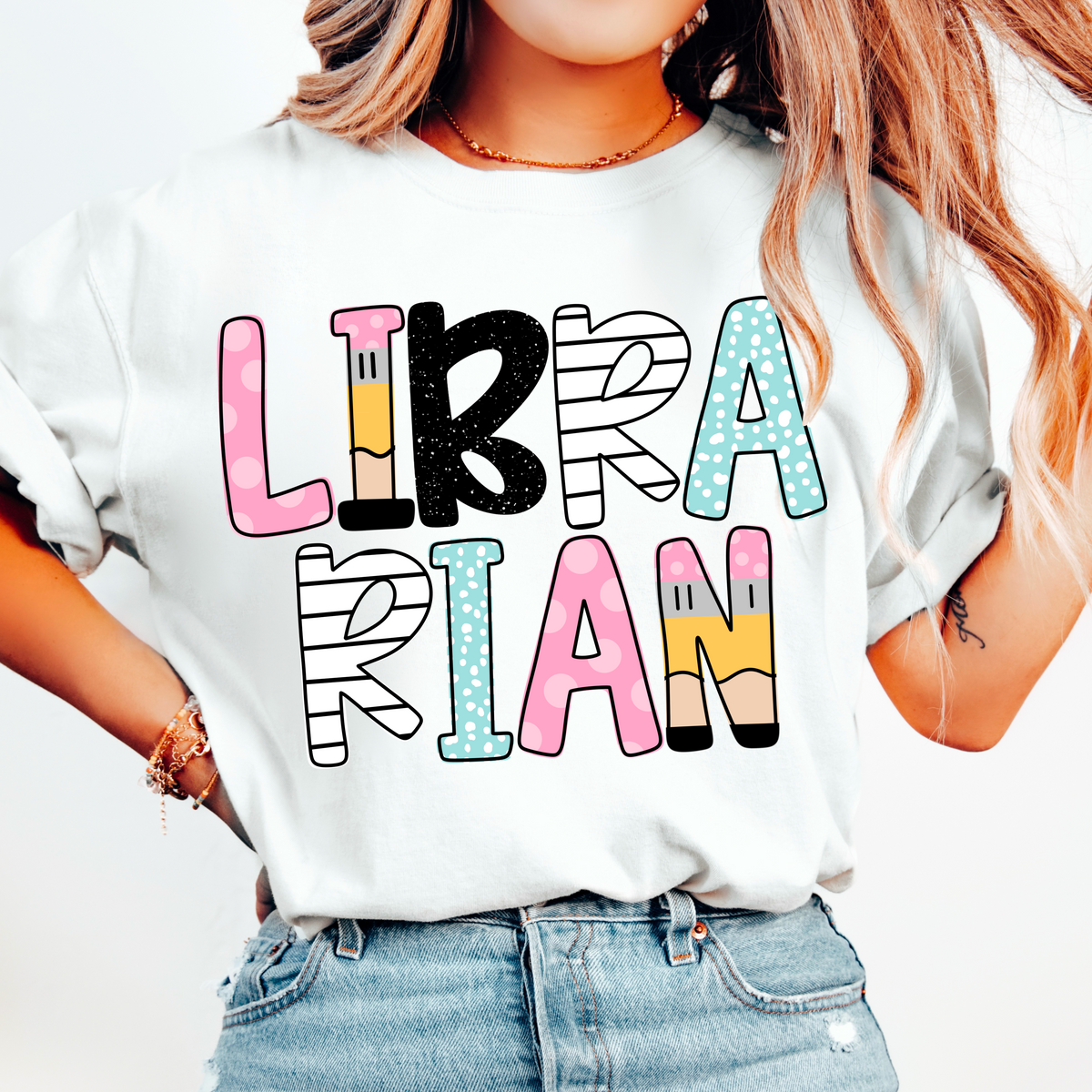 Librarian pencil/paper font (CMD) 102063 DTF transfer