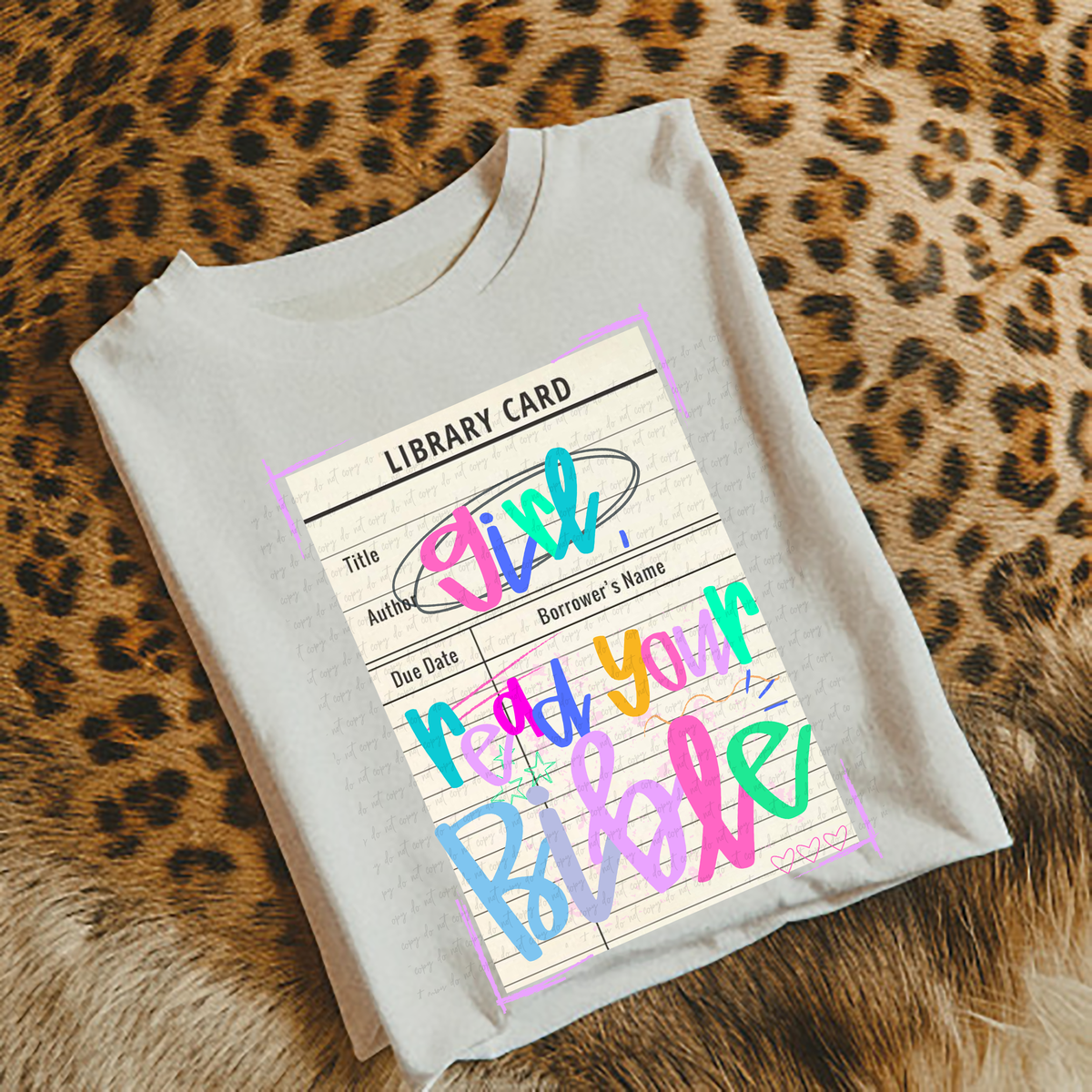 Library Card Girl Read Your Bible 110036 DTF transfer