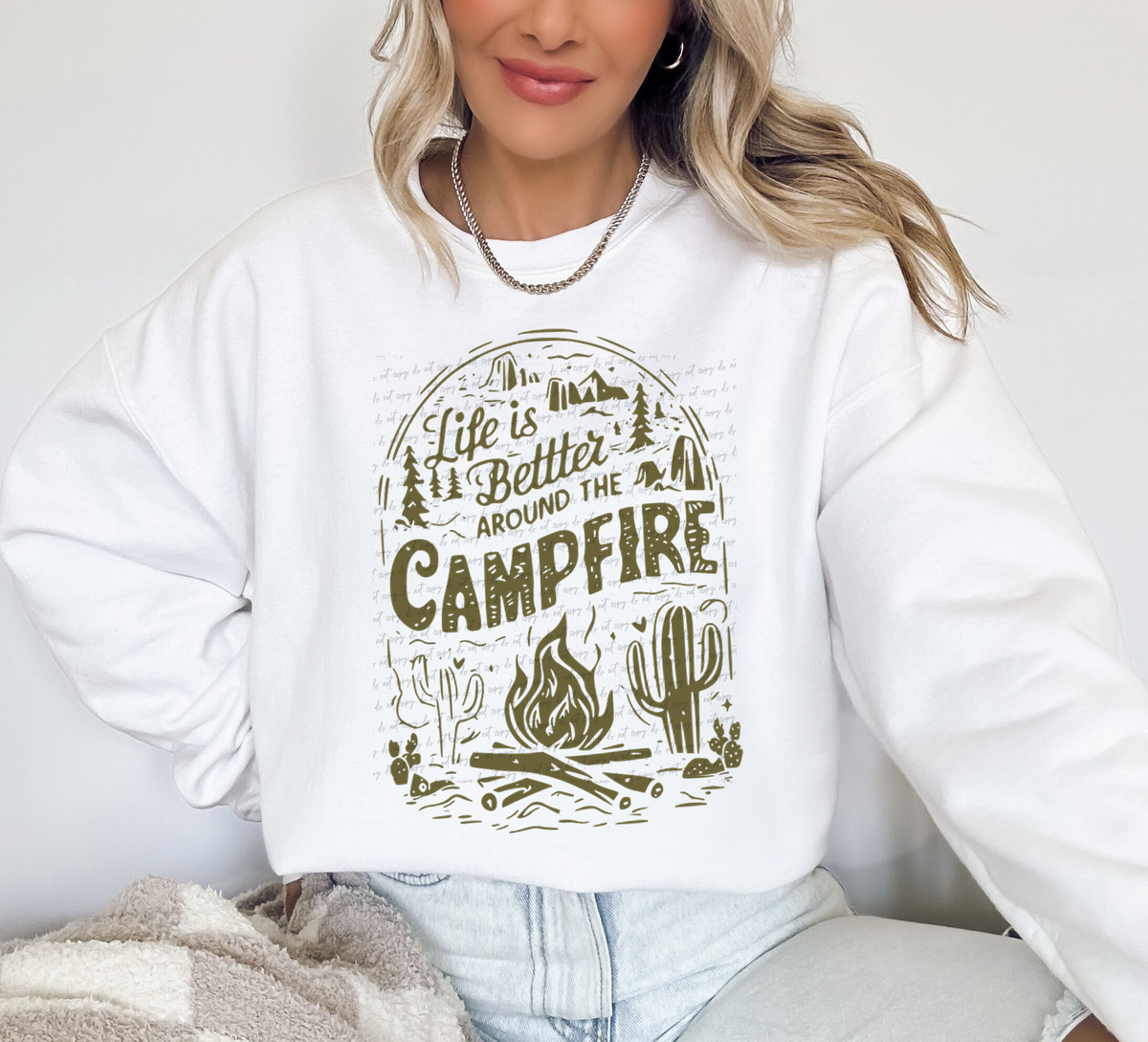 Life Is Better Around The Campfire Army Green 81228 DTF Transfer