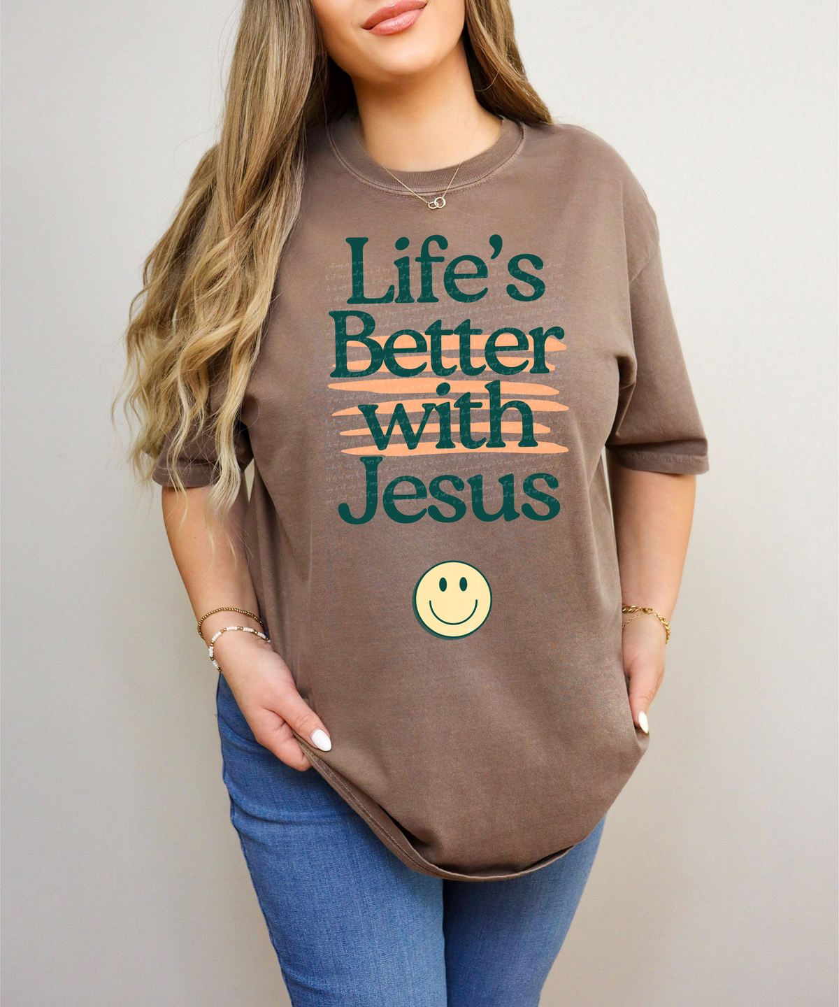 Life Is Better With Jesus Smiley 86016 DTF Transfer