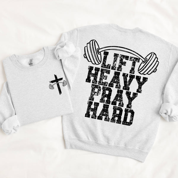 Lift heavy pray hard (BACK ONLY) distressed BLACK (SDD) DTF Transfer