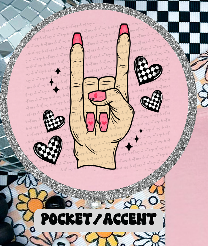 Light Rock Hand Pink Nails 86223 DTF Transfer