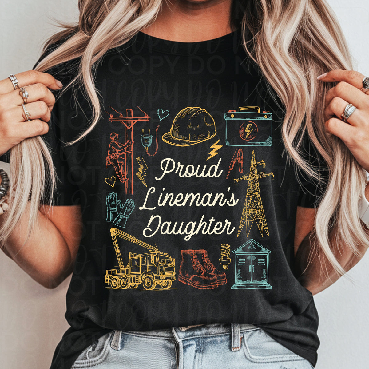 Proud lineman's daughter collage (UAC) DTF Transfer