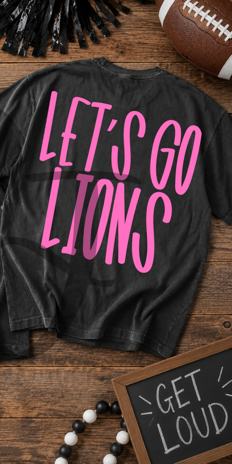 Lets go lions- pink (Parker) DTF Transfer