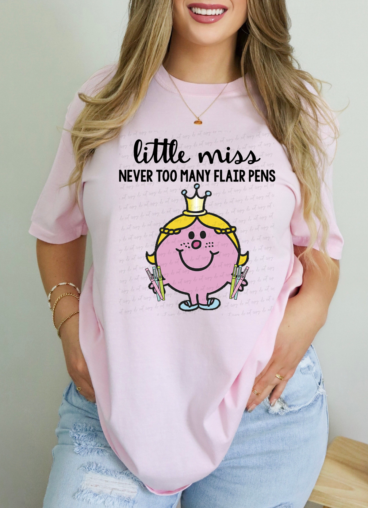 Little Miss Never Too Many Flair Pens 115291 DTF Transfer