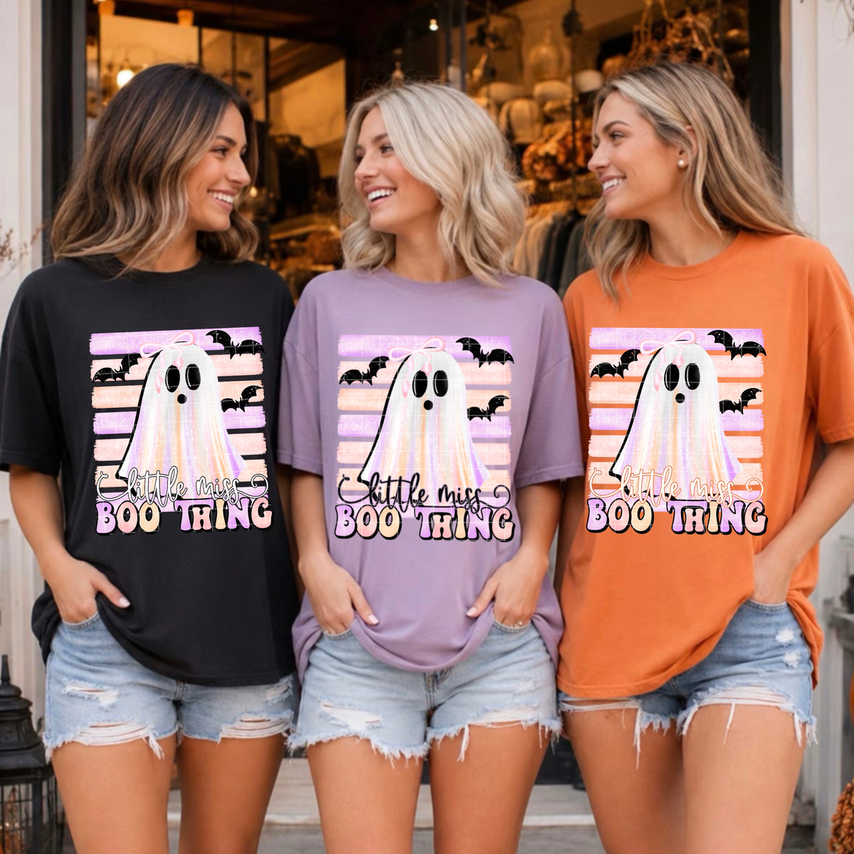 Little miss boo thing ghost and bats (SDD) DTF Transfer