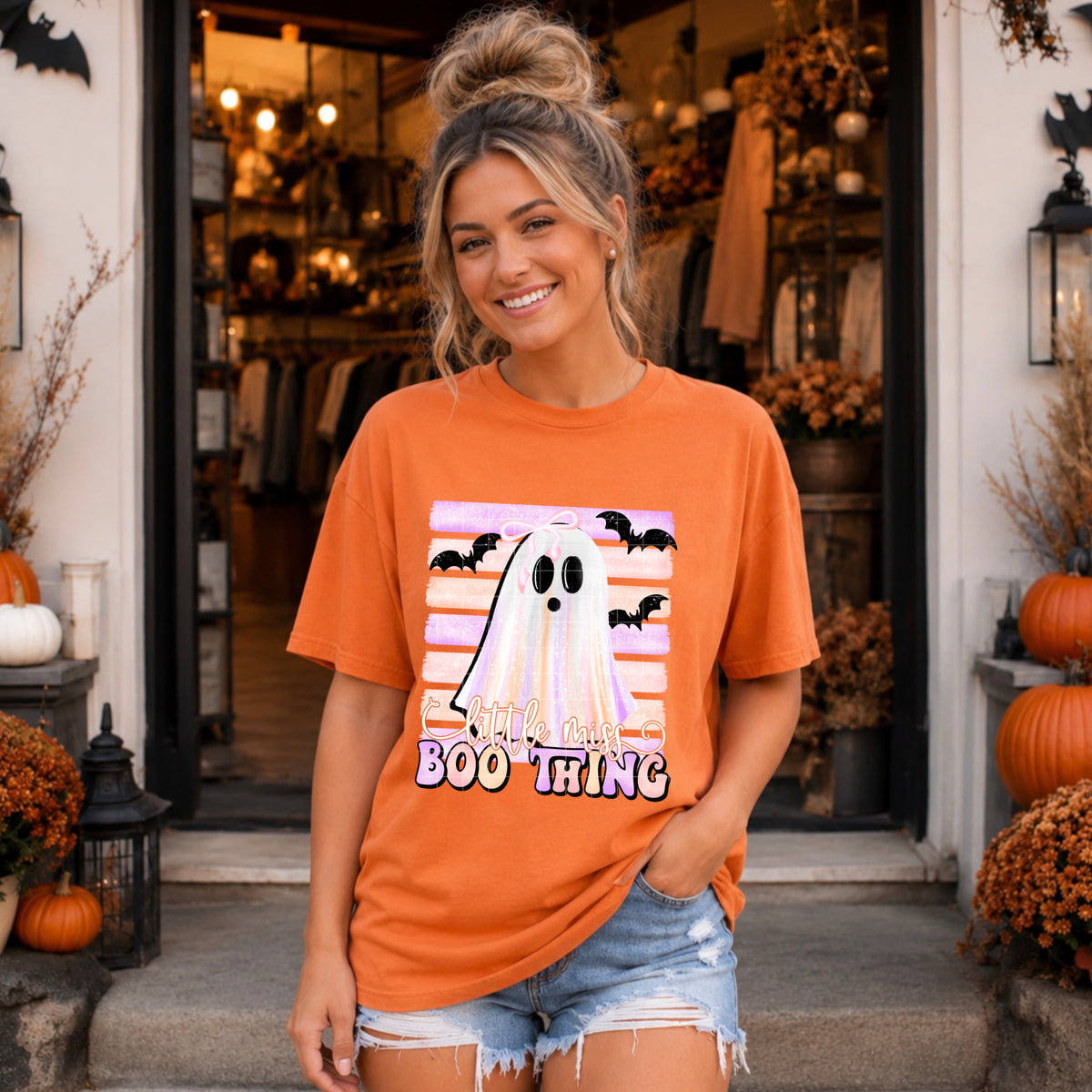Little miss boo thing white font (SDD) DTF Transfer