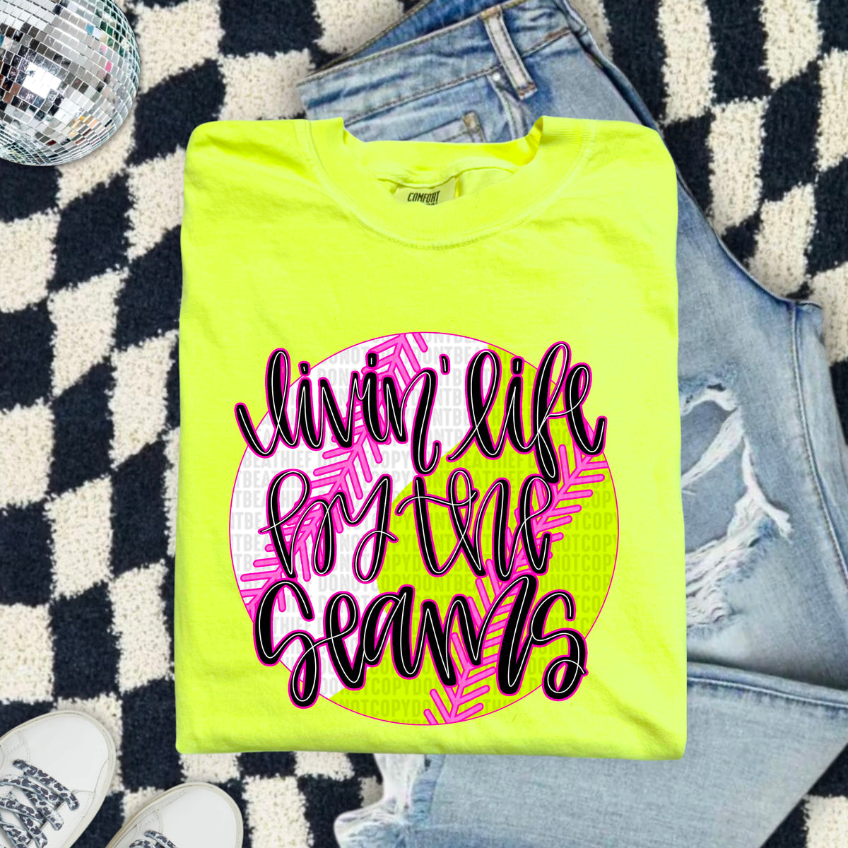 Livin' life by the seams both 103863 DTF transfer