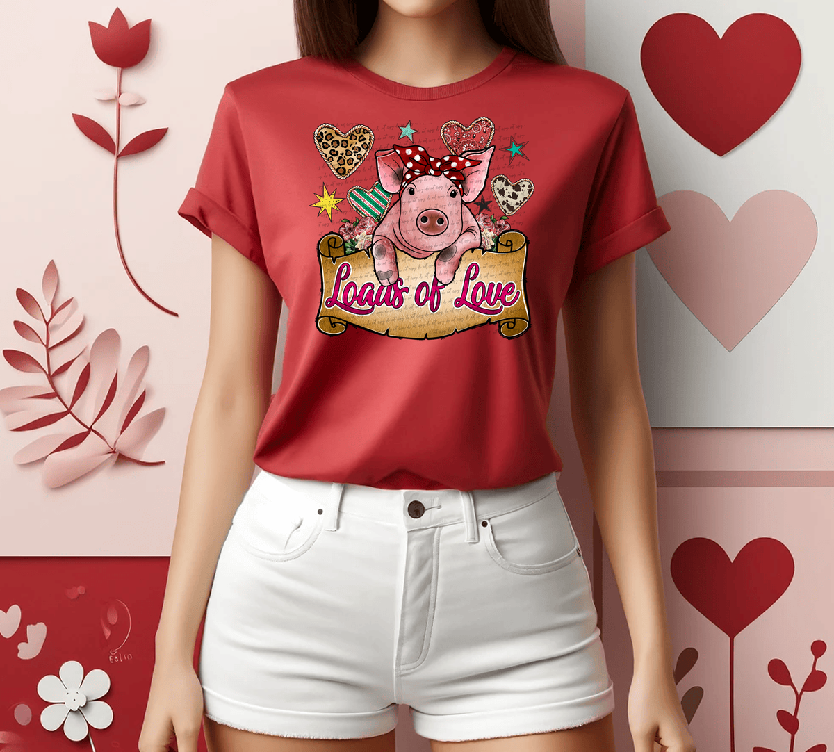 Loads Of Love Pig 71522 DTF transfer