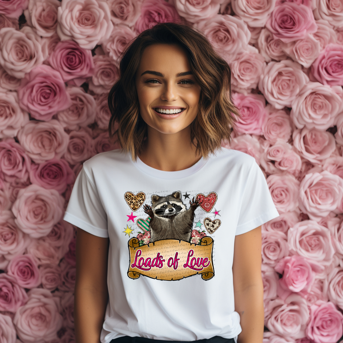 Loads Of Love Raccoon 71523 DTF transfer