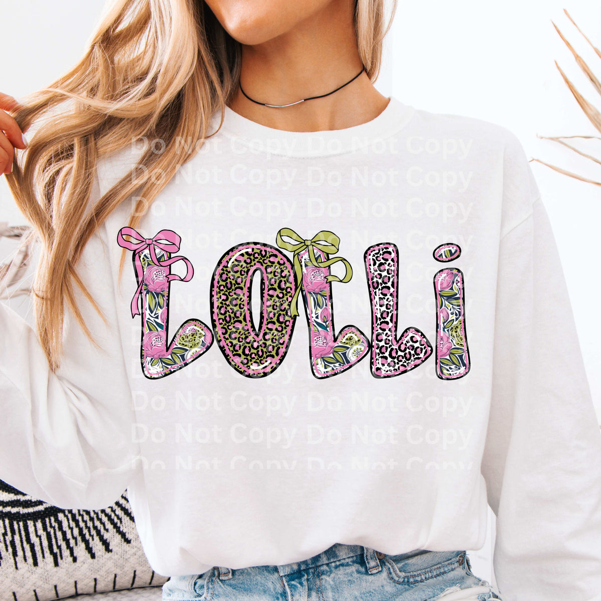 Lolli pink and green bows (Irene) DTF Transfer