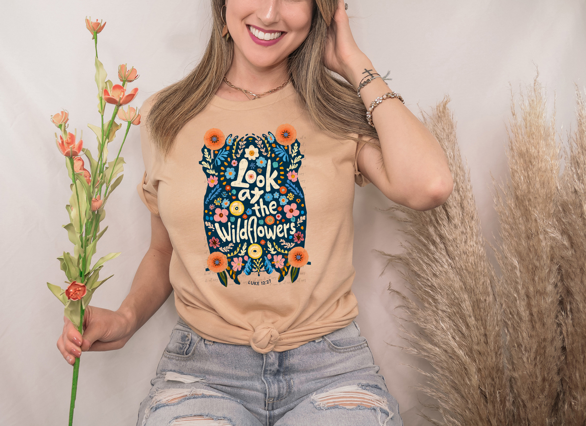 Look At The Wildflowers Luke 12:27 76960 DTF Transfer