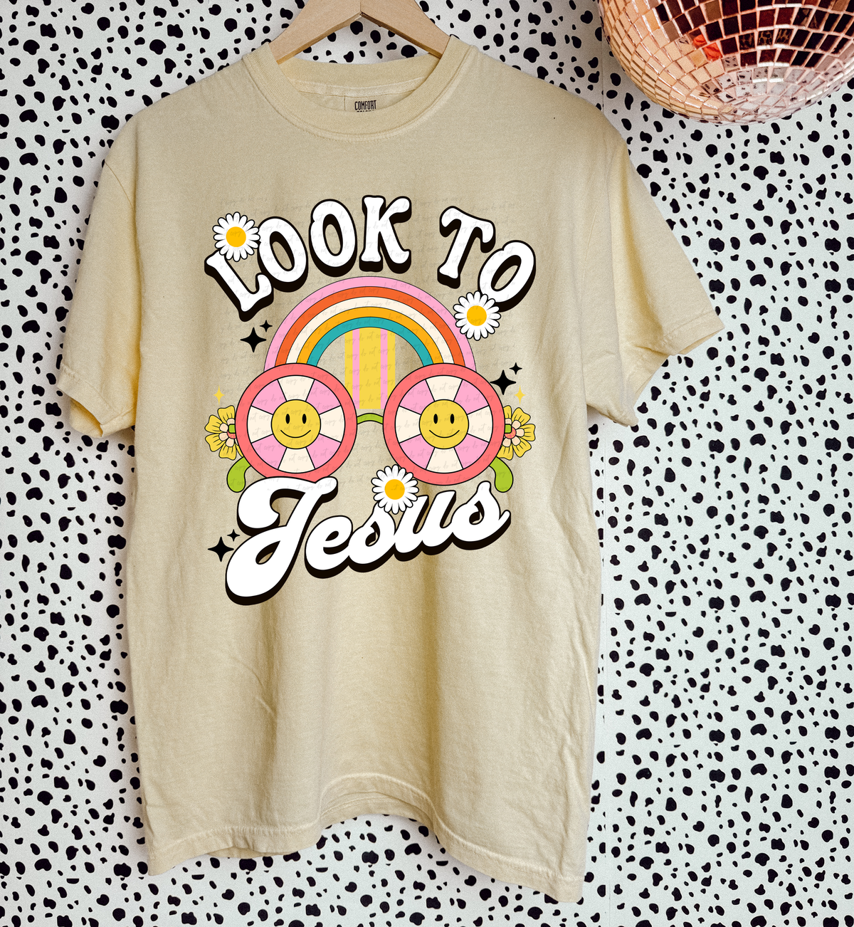 Look To Jesus Rainbow Smiley 111463 DTF transfer
