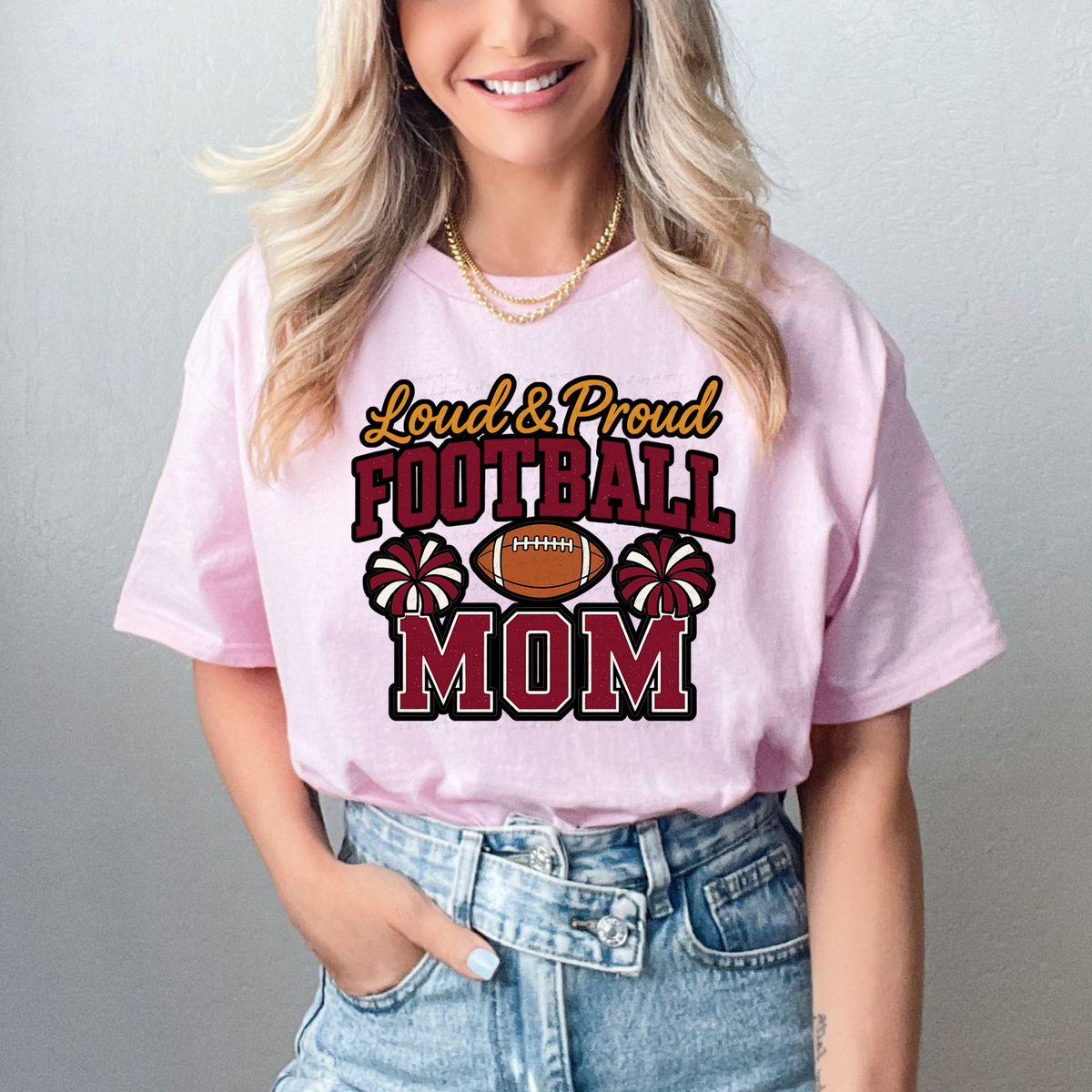 Loud and Proud Football Mom 111363 DTF transfer
